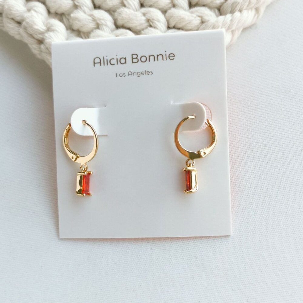 Alicia Bonnie Twinkling Treasure Gold Red Crystal earrings